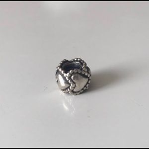 Authentic Pandora Ring of Hearts Charm